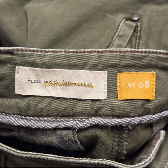 Anthropologie Pilcro Olive Green Zipper Ankle Skinny Moto Pants 8 - Picture 5 of 6